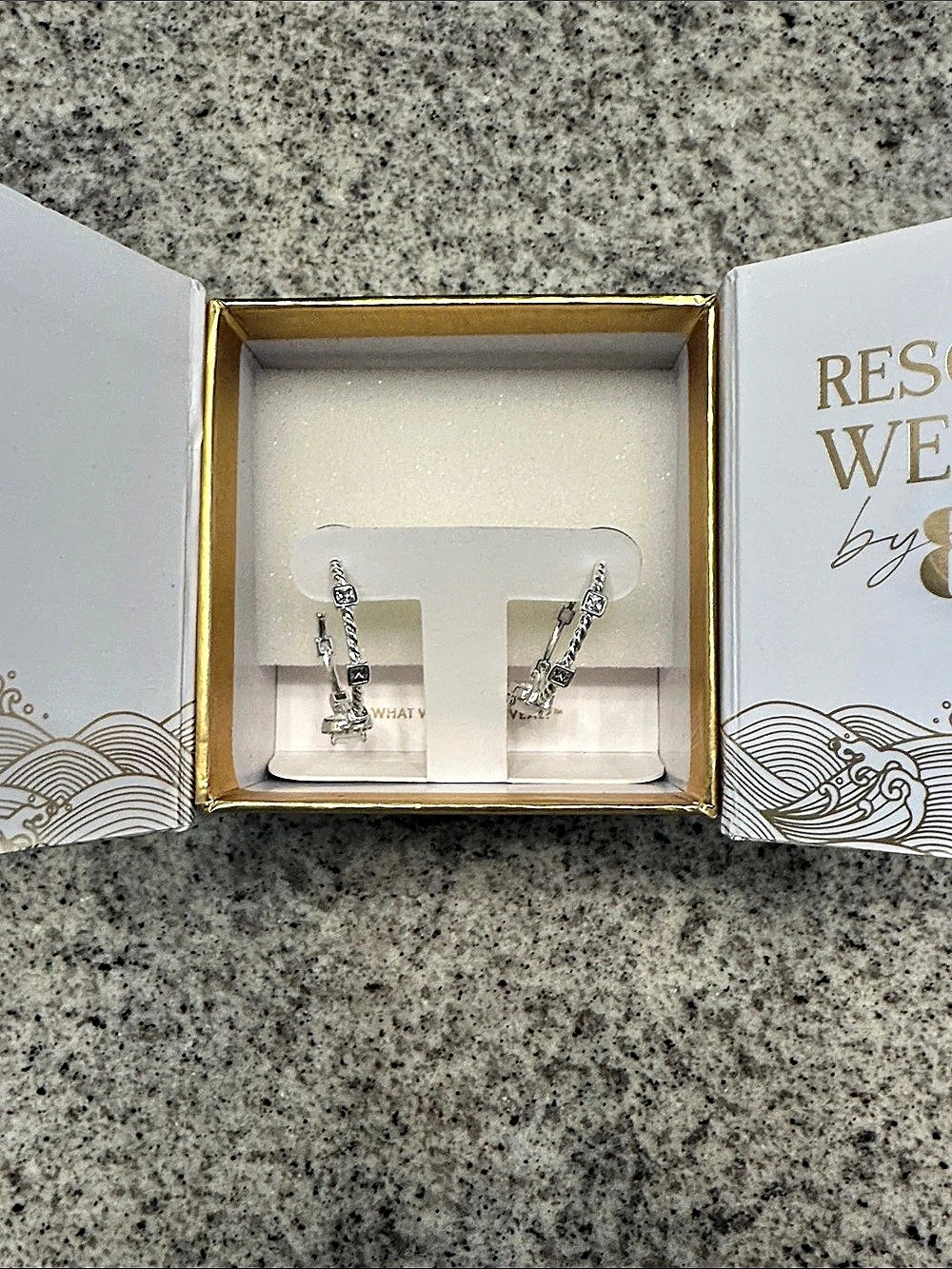 Resort Wear by JD Crystal Drop Earrings in Silver NWT